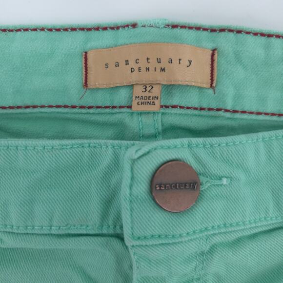 Sanctuary Coastal Rolled Cuffed Mid Rise Teal Blue 32 - Picture 4 of 9